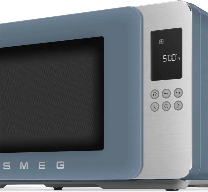 Микровълнова фурна с грил 4в1 SMEG Collezione MOC01SBMEU, 1900W, 29 л, 18 програми, Плавно затваряне, Звуков сигнал, LCD, Син