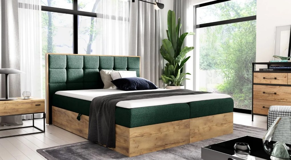 Тапицирано легло Wood 1-160 x 200-Prasino