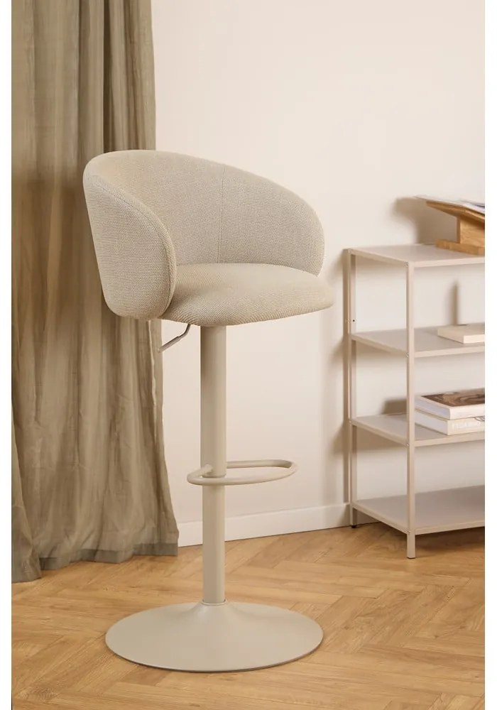 Бежов бар стол с регулируема височина с подлакътници (височина на седалката 86 cm) Eleanor – Actona