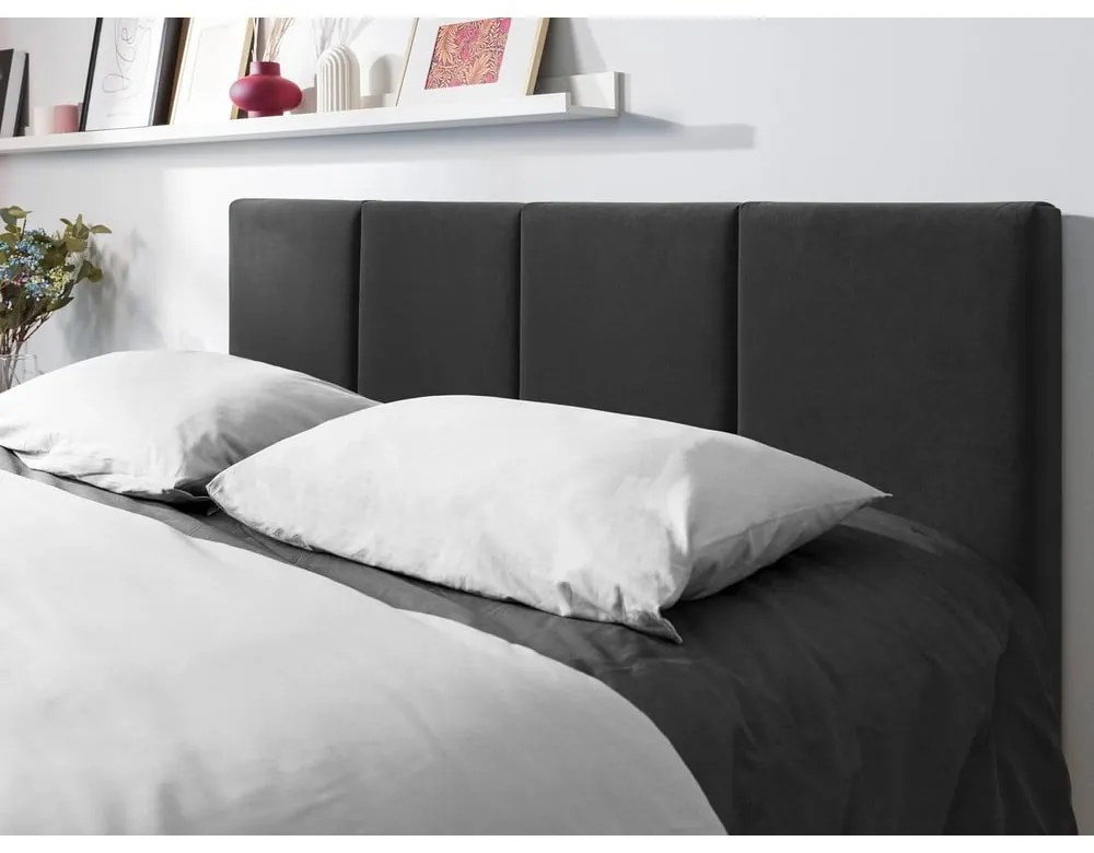 Тъмно сиво кадифено двойно легло , 180 x 200 cm Juniper - Mazzini Beds