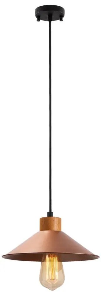 Пендел на кабел MANAVGAT 1xE27/40W/230V, меден/кафяв
