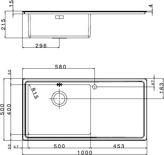 Мивка Apell Linear LNP1001R