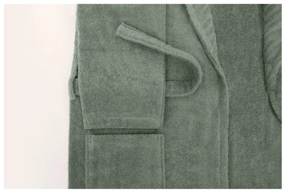 Зелен памучен халат за баня размер S/M - Foutastic