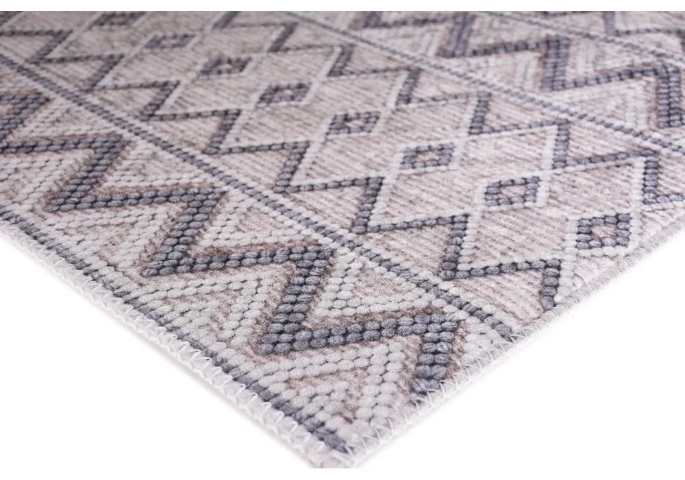 Сив килим подходящ за пране 80x150 cm Zig Zag – Vitaus