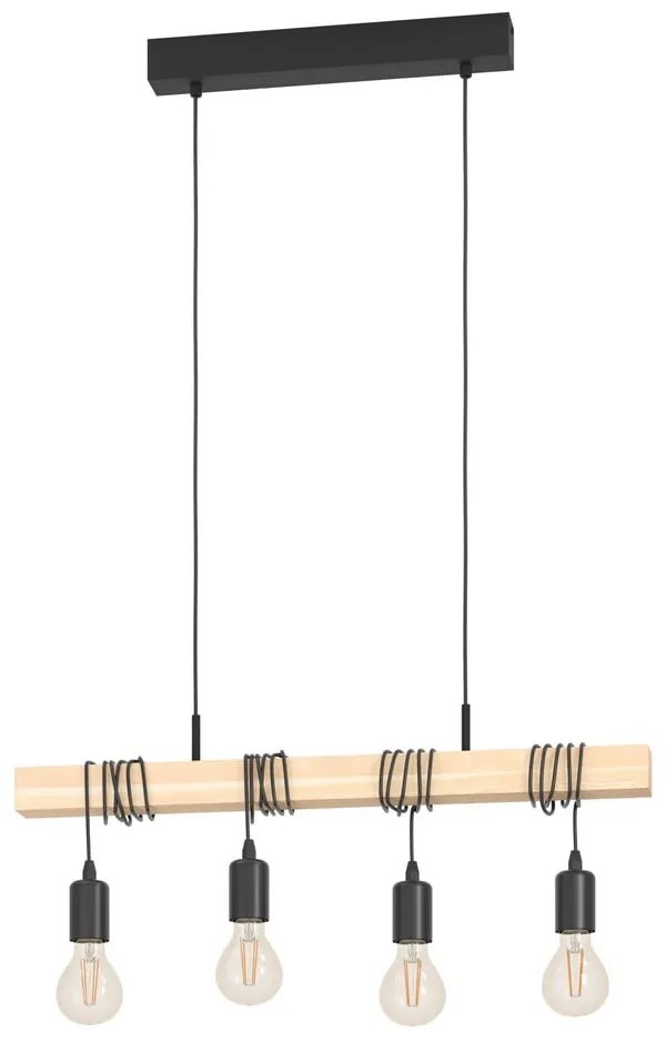 Висящо осветително тяло в черен и естествен цвят TOWNSHEND – EGLO