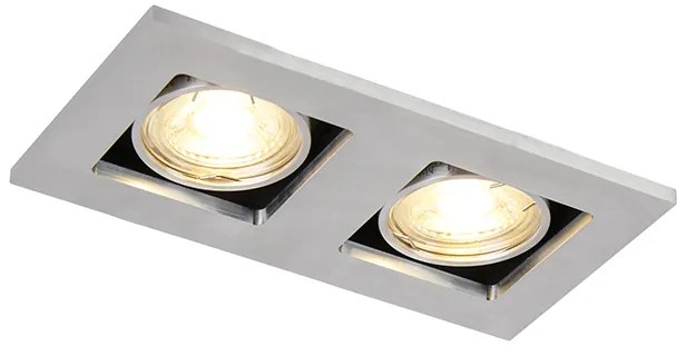 Регулируем вграден прожектор правоъгълен 2-светлина - Qure