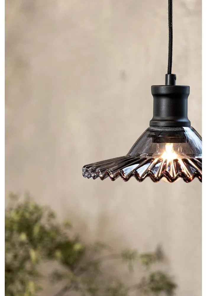 Черно висящо осветително тяло със стъклен абажур ø 21,5 cm Novia – Markslöjd