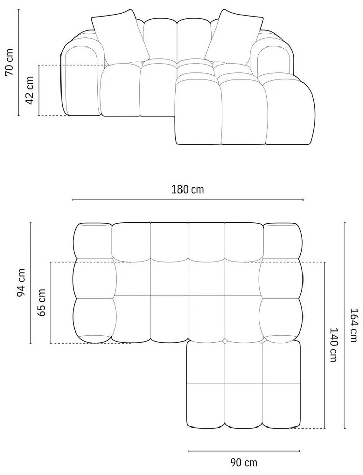 Зелен шенилов ъглов диван (десен ъгъл) Treno – Cosmopolitan Design