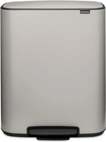 Кош за боклук Brabantia Bo Pedal 1010448, 60 л, Леко затваряне, Противоплъзгаща основа, Светлосив