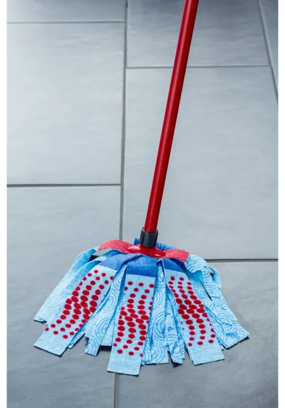 Комплект за почистване на под Vileda Super Mocio, 3 части, 10 л, Отцеждащ механизъм, Червен