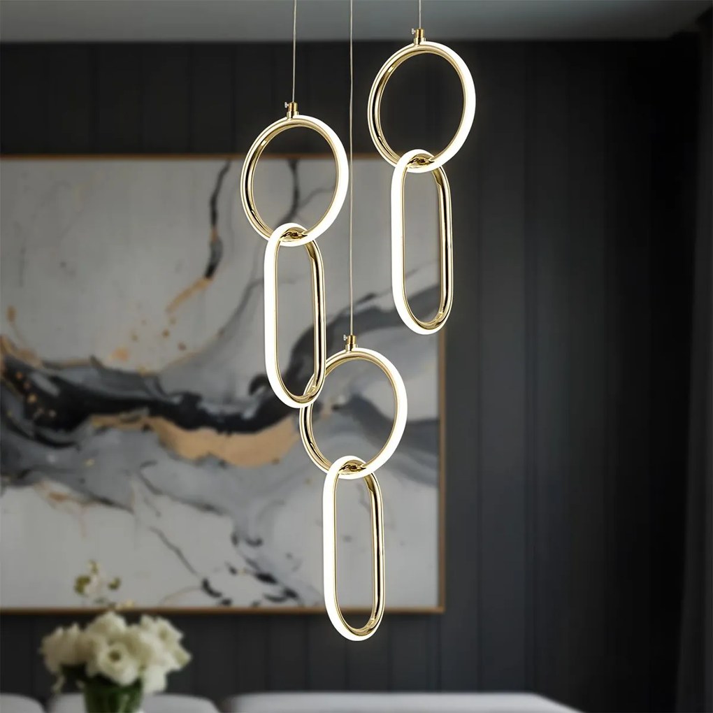 Висяща LED лампа G077-3CPR Gold