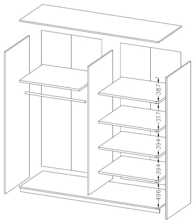 Плъзгаща се врата Delta V-180 x 61 x 210 cm-Kafe Skouro