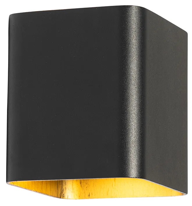 Модерна стенна лампа черна с LED IP54 Квадратна - Evi