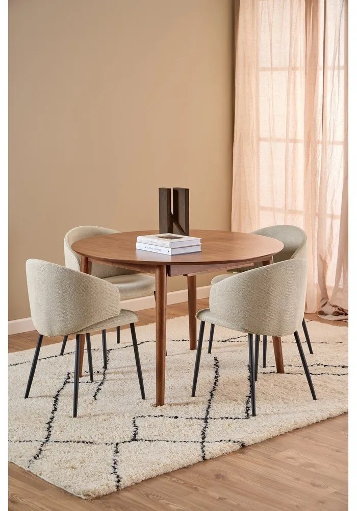 Кръгла сгъваема трапезна маса с допълнителна плоча от декор от орех ø 115 cm Montreux – Actona