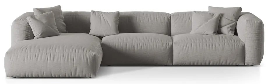 Светлосив модулен ъглов диван (ляв ъгъл) Martina – Micadoni Home