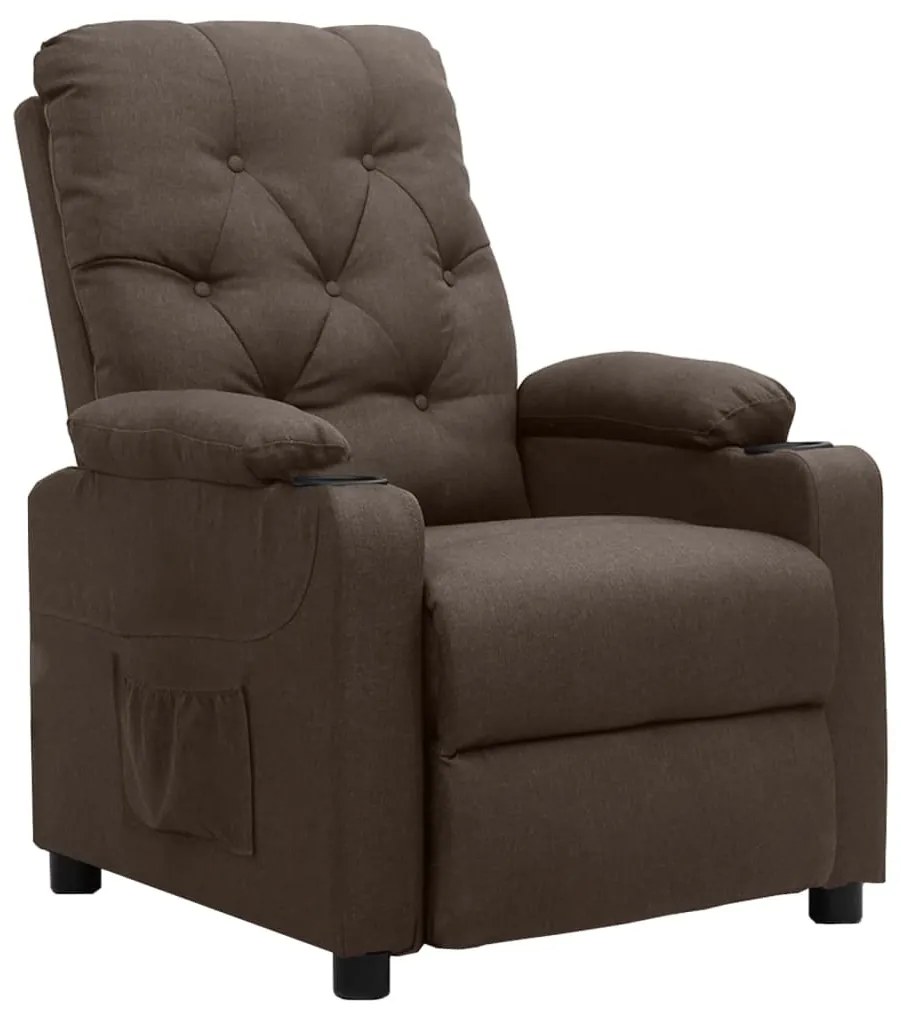3093481 vidaXL Изправящ стол, кафяв, текстил
