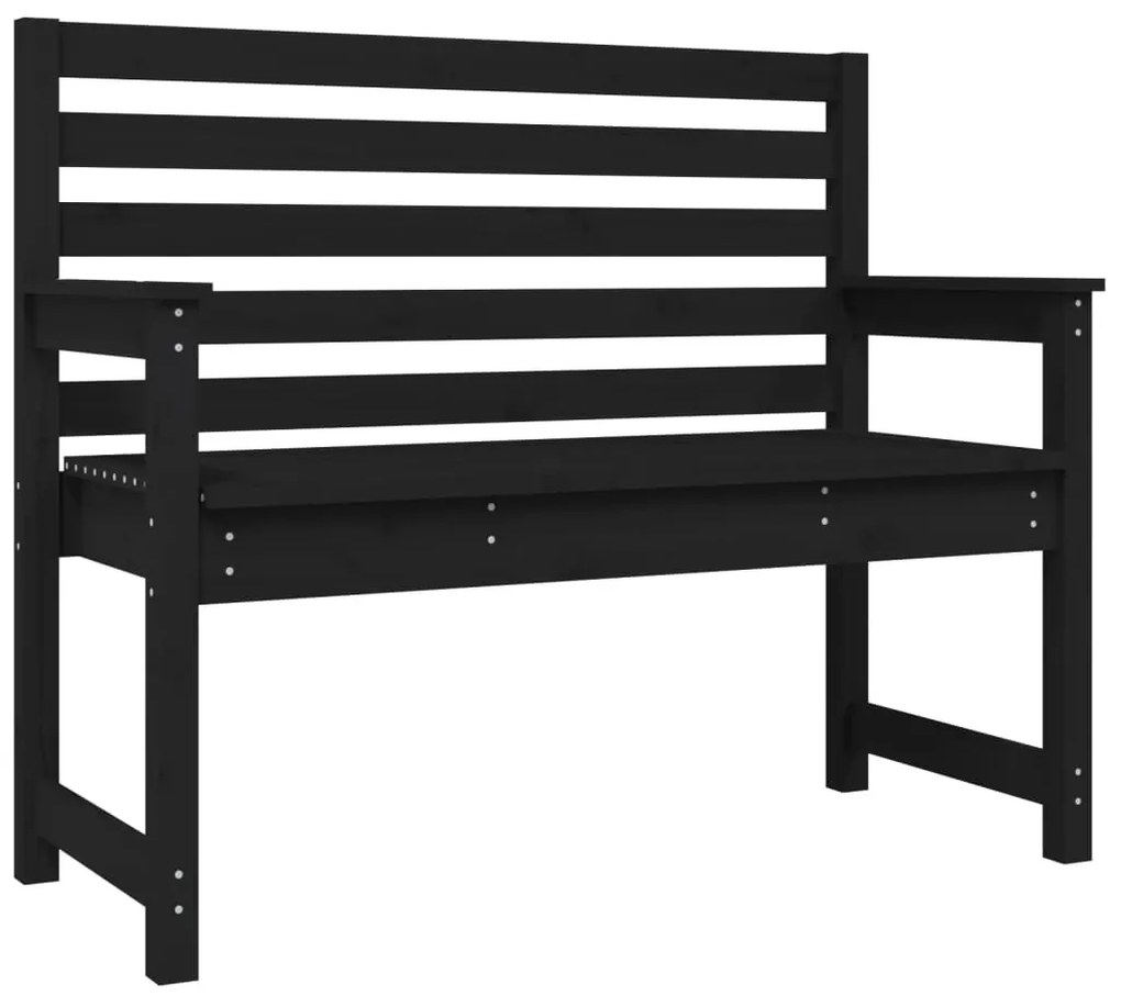 824064 vidaXL Градинска пейка, черна, 109x48x91,5 см, борово дърво масив