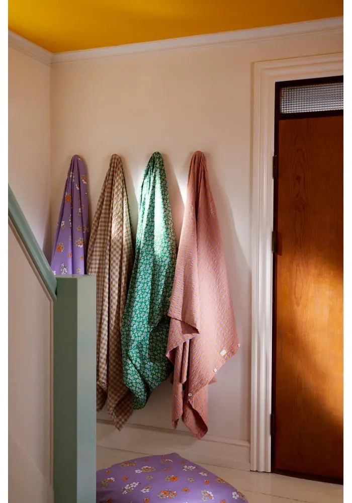 Зелено памучно спално бельо от сатен за единично легло 140x200 cm Pleasantly - JUNA