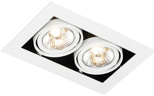 Модерен вграден прожектор бял 2-светлинен регулируем - Oneon 70