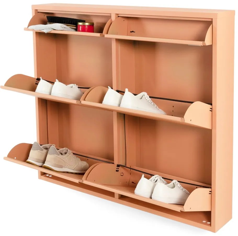 Метална накланяща се стойка за обувки в цвят сьомга 98x86x15 cm Billy – Spinder Design