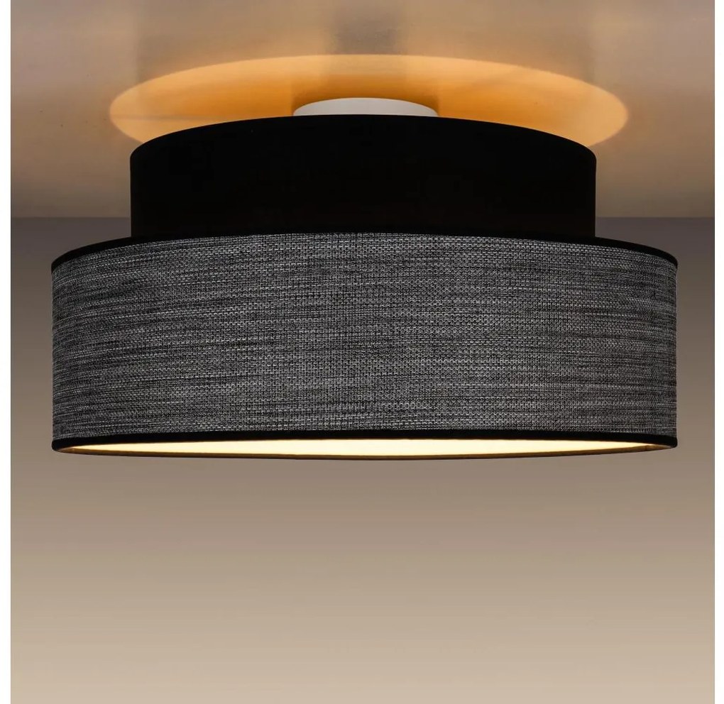 Плафон GRACE 1xE27/60W/230V Ø 40 см черен/сив