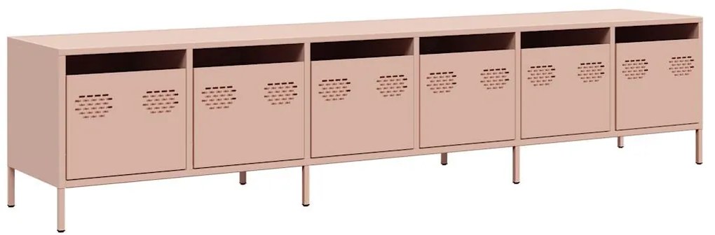 3307150 vidaXL ТВ шкаф, розов, 202x39x43,5 см, студеновалцувана стомана