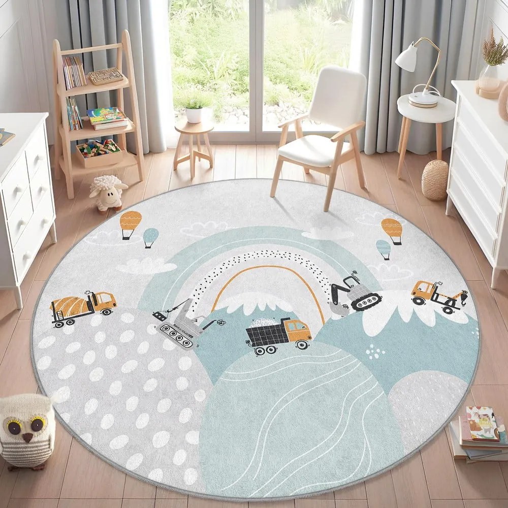 Детски килим подходящ за пране ø80 cm Snowy Hills – Mila Home