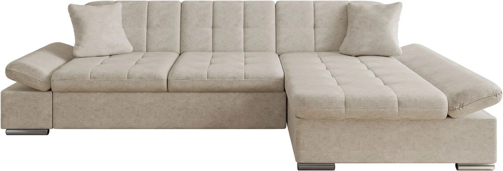 Ъглов диван Malwi-Екрю-десен