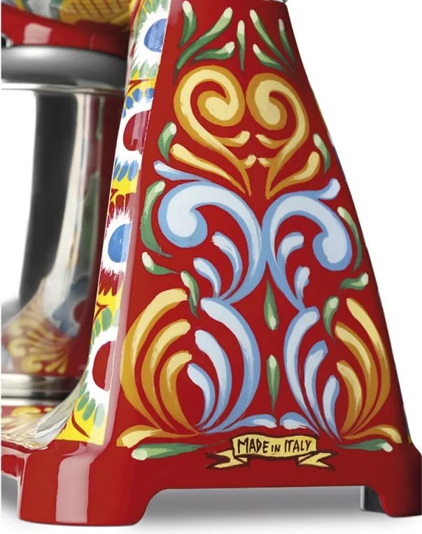 Планетарен миксер SMEG Dolce & Gabbana SMF03DGEU, 800 W, 4.8 л, 10 скорости, Функция за плавен старт, Крачета против хлъзгане, Многоцветен