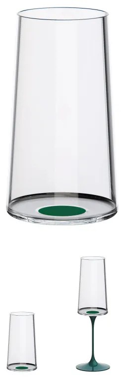 Комплект 2 бр кристални чаши за шампанско Trebonn SplitGass 2025133, 320 мл, Ø7.8x12.5 см, Модулна система, Зелен