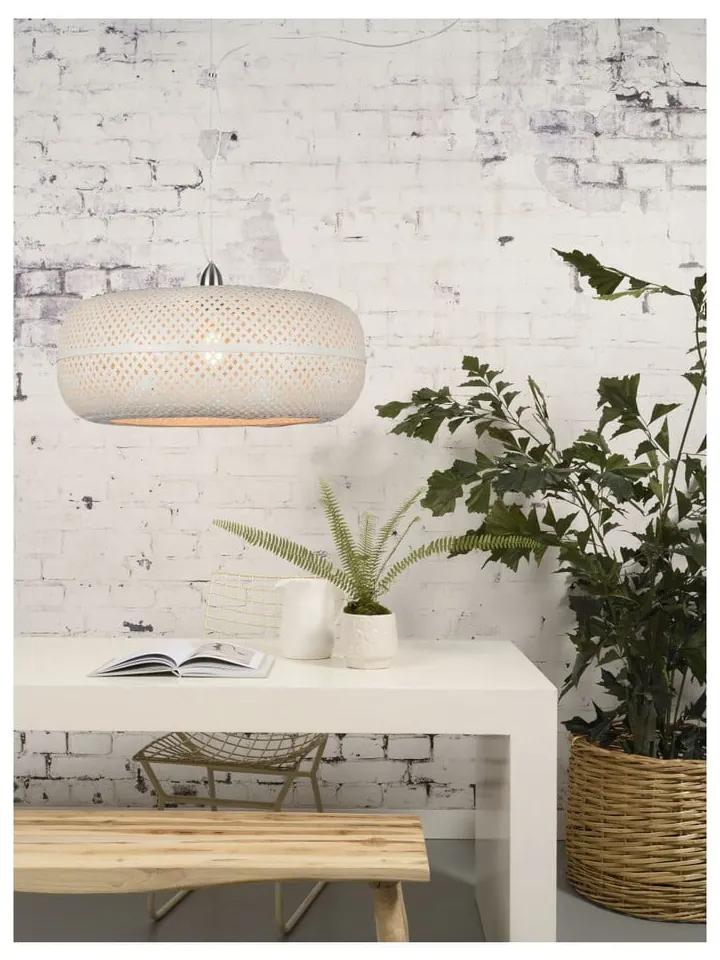 Бяла бамбукова висяща лампа , ⌀ 60 cm Palawan - Good&amp;Mojo