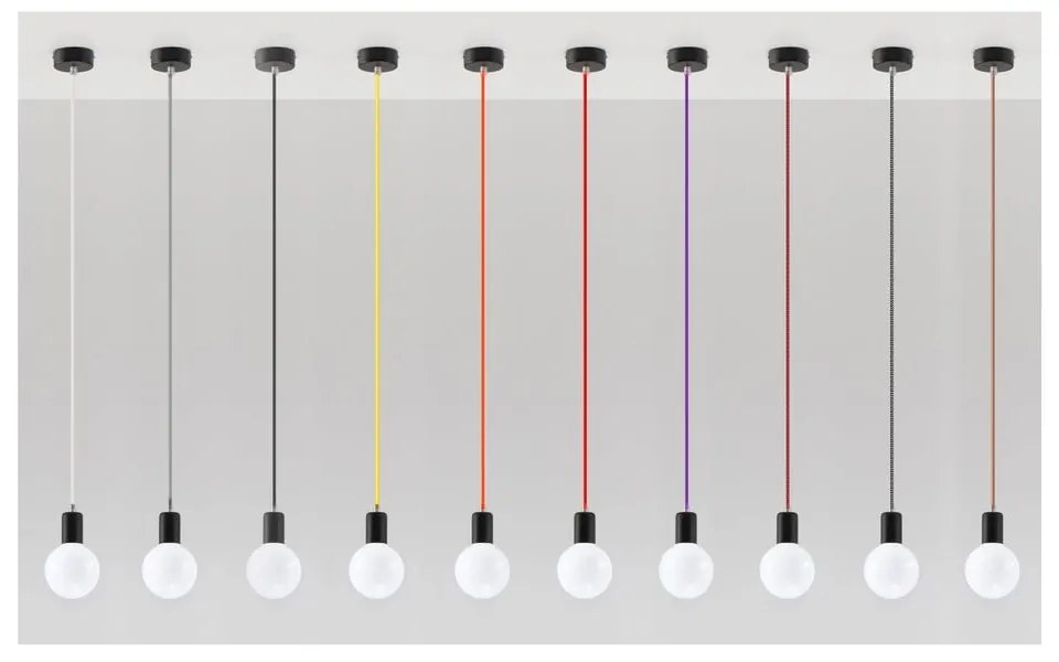 Черно висящо осветително тяло Bombilla - Sollux