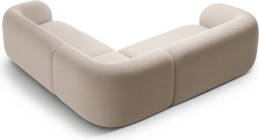 Бежов кадифен ъглов диван Kate – Micadoni