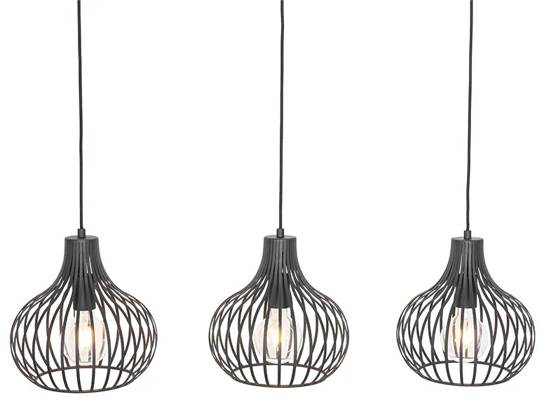Модерна висяща лампа черна 3-светлина - Saffira