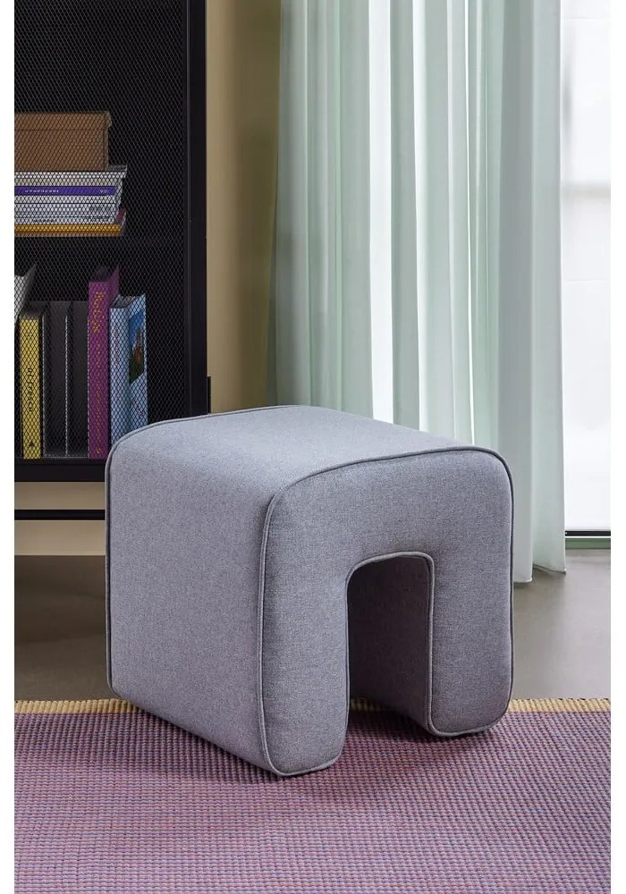 Сива табуретка Sculpture – Hübsch