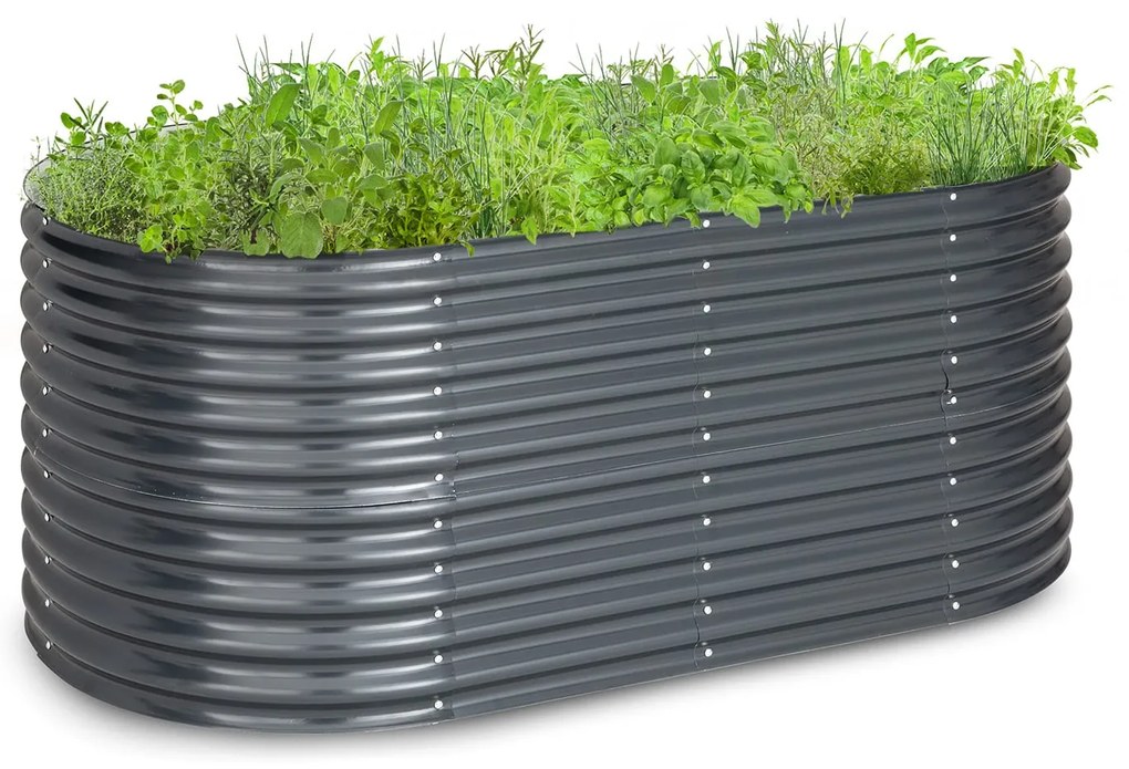 Blumfeldt High Grow, повдигната леха, 200 x 80 x 100 см, гофрирана ламарина, лесен монтаж