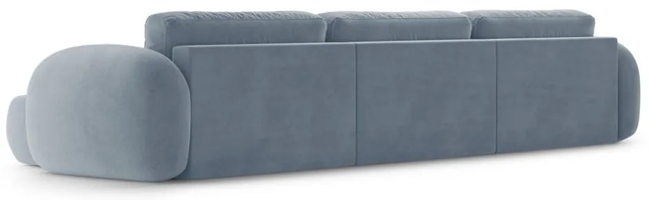 Сиво-син кадифен сгъваем/с място за съхранение ъглов диван (U форма) Tonale – Cosmopolitan Design
