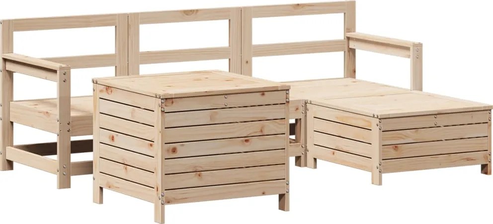 3250504 vidaXL Градински комплект от 5 части, масивна борова дървесина