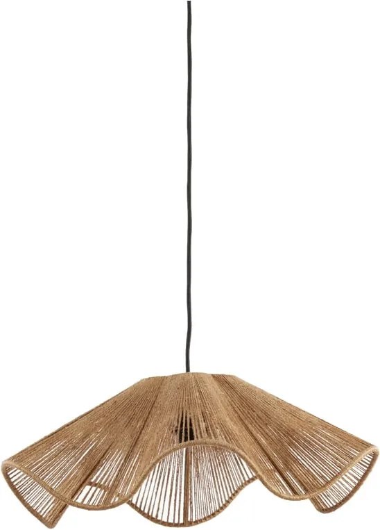 Висящо осветително тяло в естествен цвят с абажур от юта ø 48 cm Fodara – Light & Living