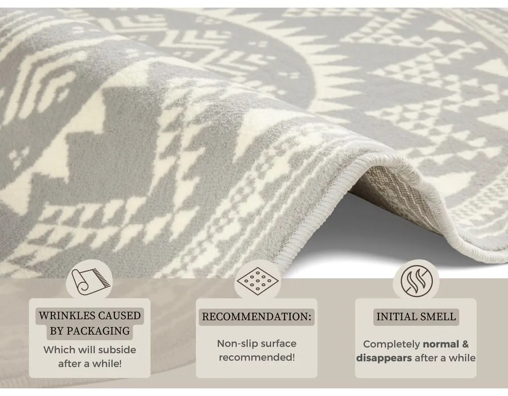 Сив килим Celebration , ⌀ 200 cm Valencia - Hanse Home