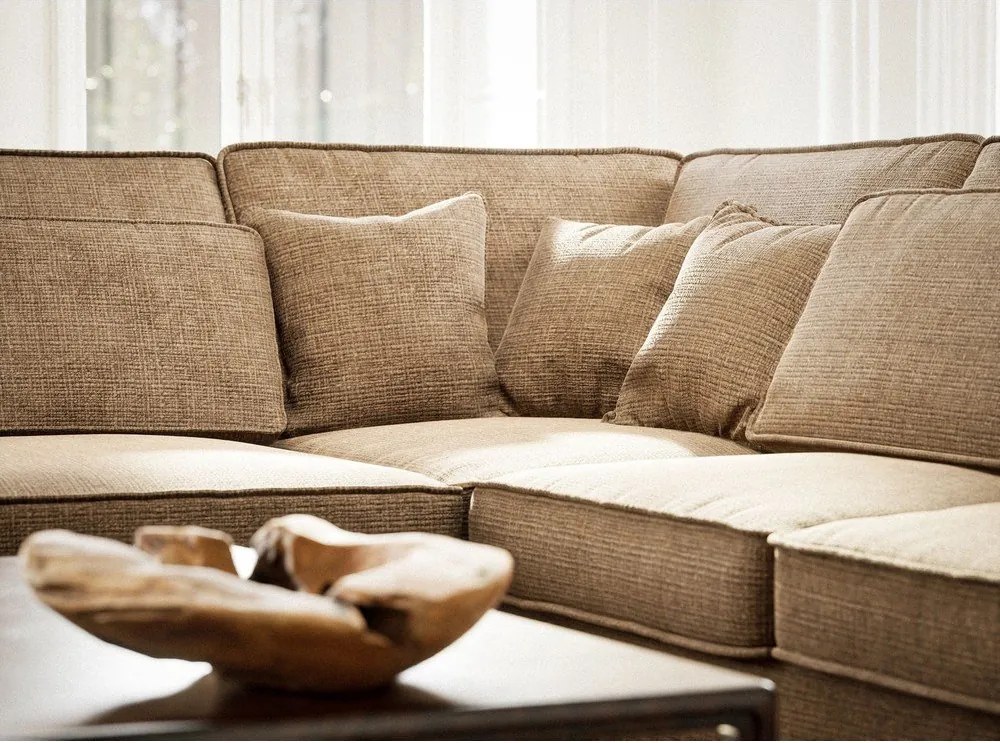 Светлокафяв шенилов ъглов диван (ляв ъгъл/L форма) Kirou – Maison de Rêve