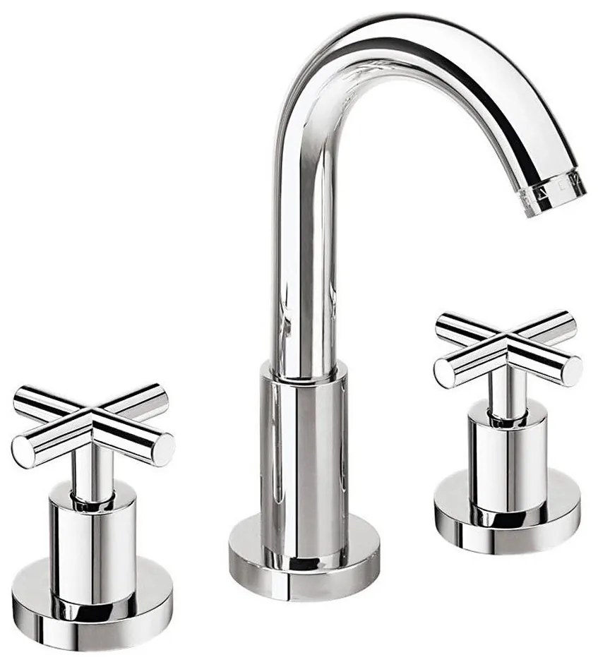 Sapho - 3-отворен смесител за умивалник AXIA 23,8 см, лъскав хром