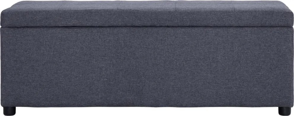 281318 vidaXL Пейка с отделение за съхранение, 116 см, тъмносива, полиестер