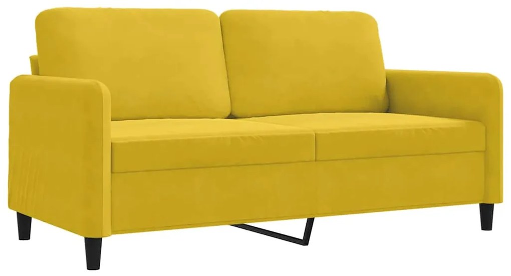 359448 vidaXL 2-местен диван, жълт, 140 см, кадифе