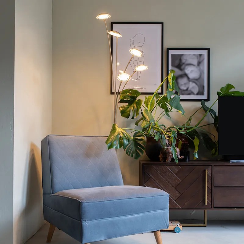 Подова лампа от стомана с LED с сензорен димер - Sixties Trento