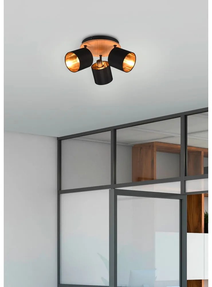 Прожектор в черен и естествен цвят ø 12 cm Tommy – Reality