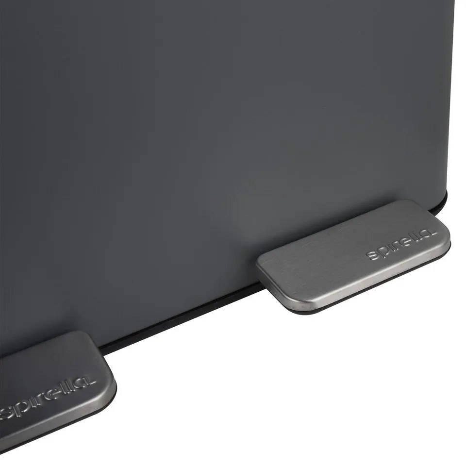 Тъмносиво стоманено кошче за боклук 2x30 l за рециклиране с педал Aliya – Spirella