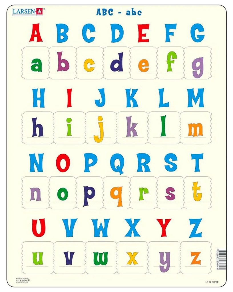 Larsen - Пъзел: Образователен – "Английската азбука" – 26 части, голям