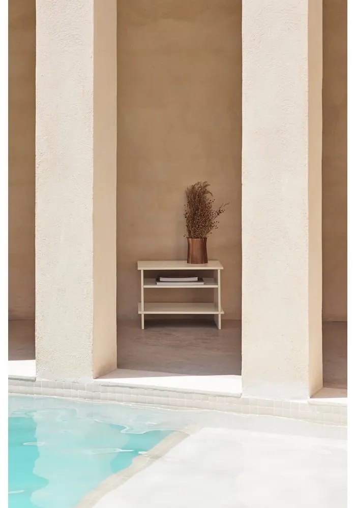 Кремаво нощно шкафче с рафтове Inari – Teulat