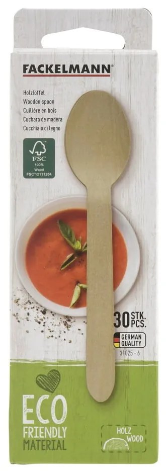 Комплект от 30 дървени лъжици Nature - Fackelmann